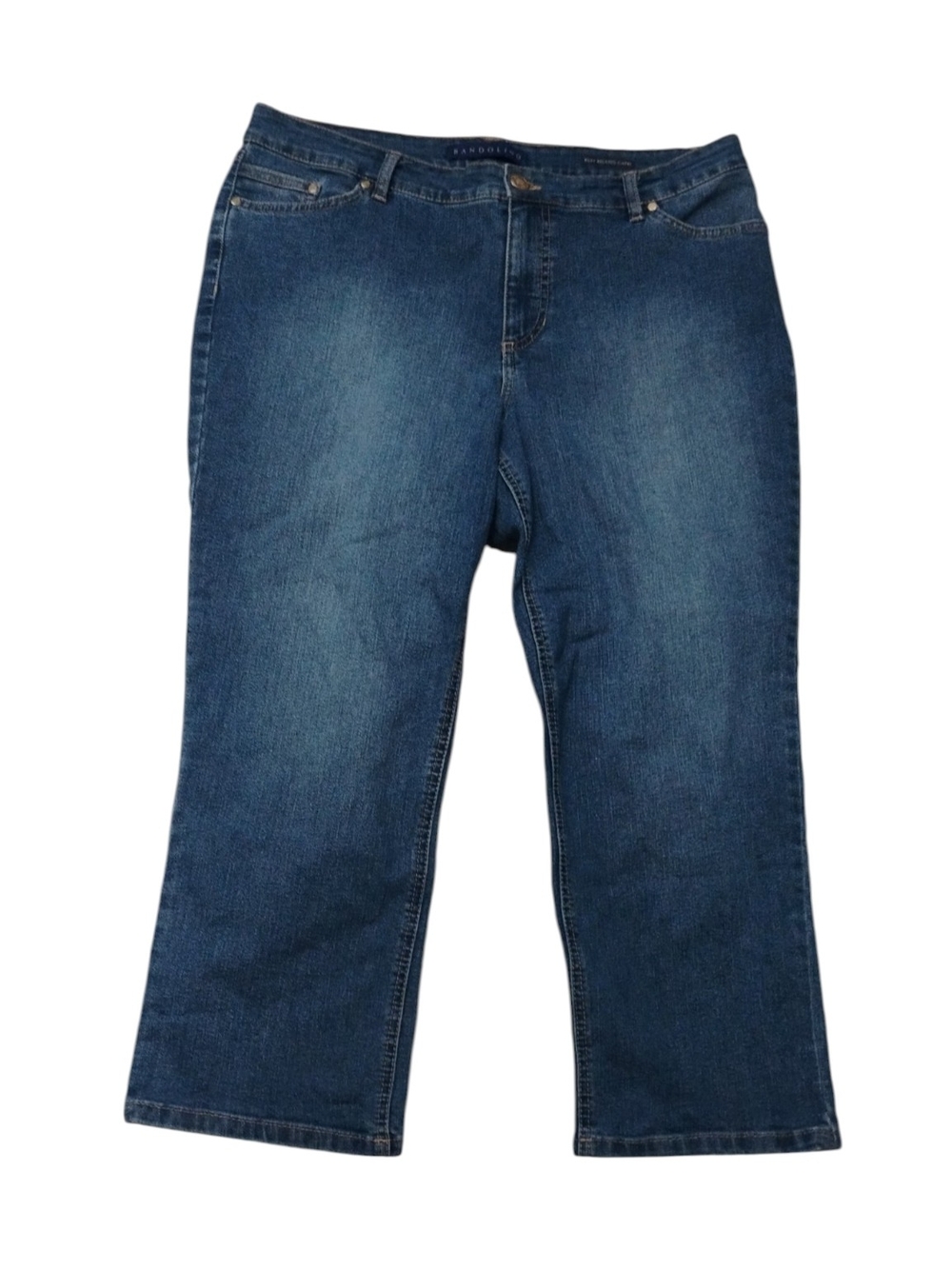 Bandolino Women's Riley Relaxed Capri Dark Blue Jeans SZ 12